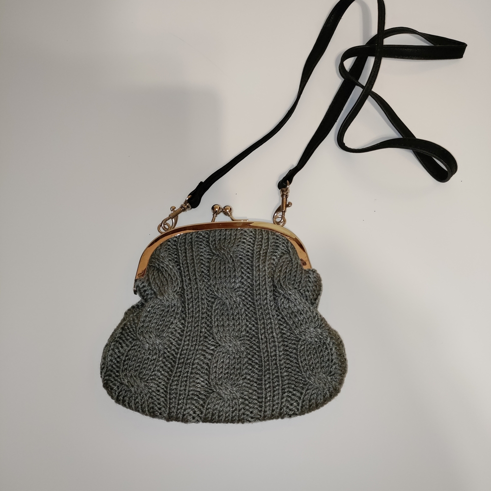 Gray Knit Women's Bag